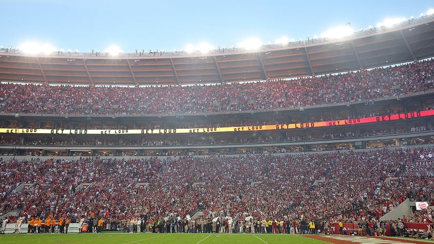 fan tackled by stadium security for streaking on field after alabama tennessee game