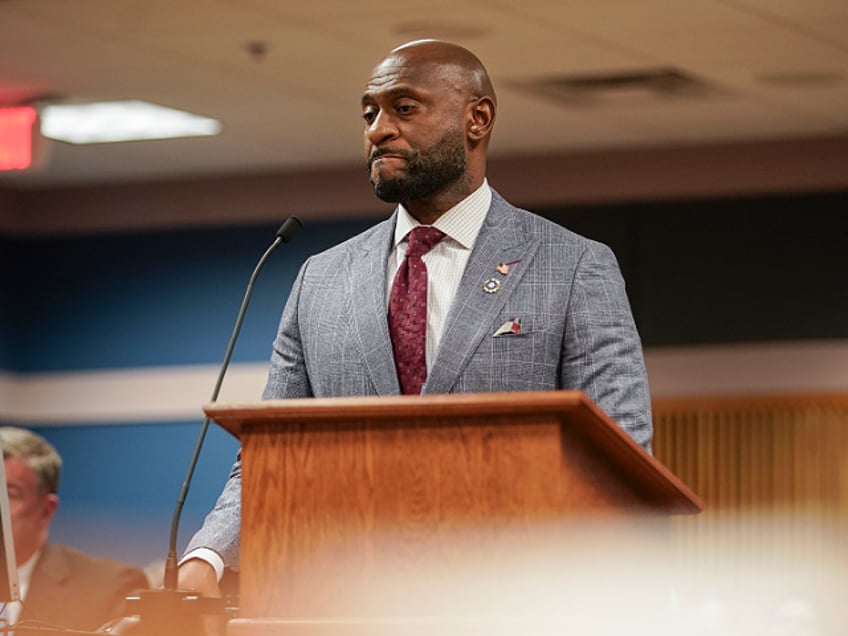 ATLANTA, GA - JANUARY 12: Special prosecutor Nathan Wade speaks during a motions hearing for former U.S. President Donald Trump's election interference case at the Lewis R. Slaton Courthouse on January 12, 2024 in Atlanta, Georgia. (Photo by Elijah Nouvelage-Pool/Getty Images)