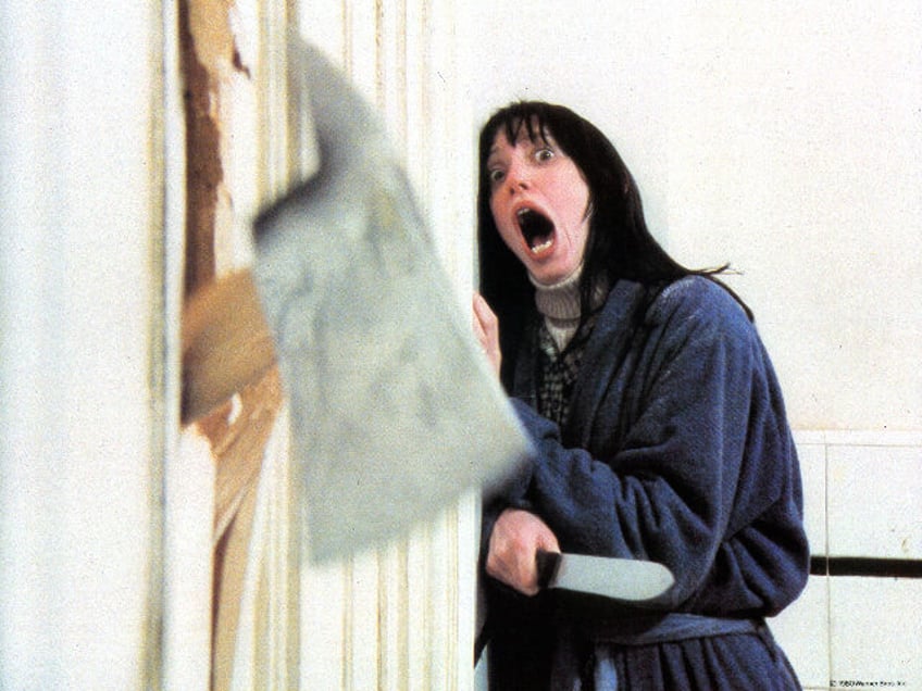 Terrified Shelley Duvall in lobby card for the film 'The Shining', 1980. (Photo