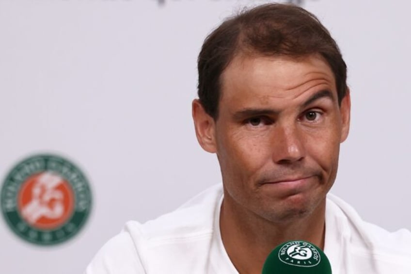 All over: Rafael Nadal at news conference following his defeat to Alexander Zverev