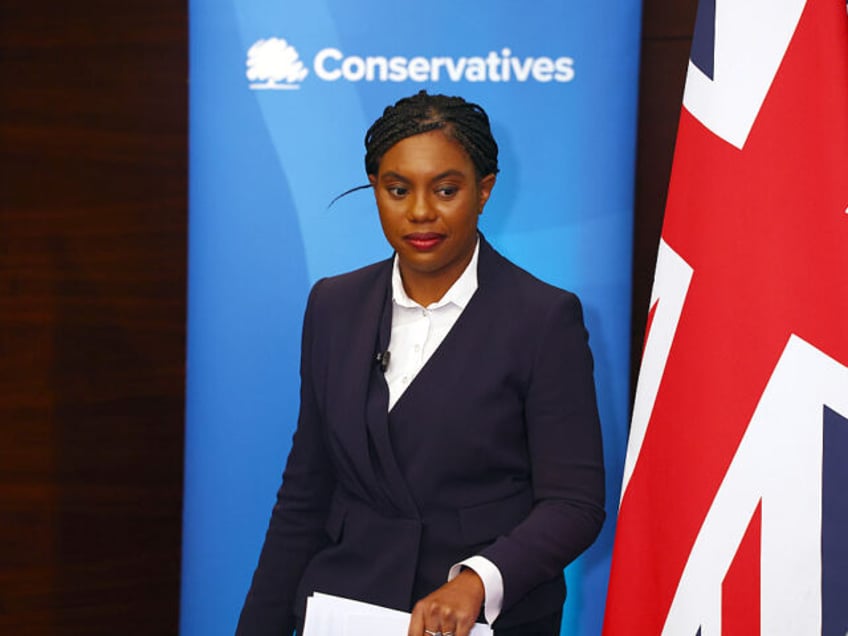 LONDON, ENGLAND - MAY 19: Conservative Party leader Kemi Badenoch arrives for a press conf