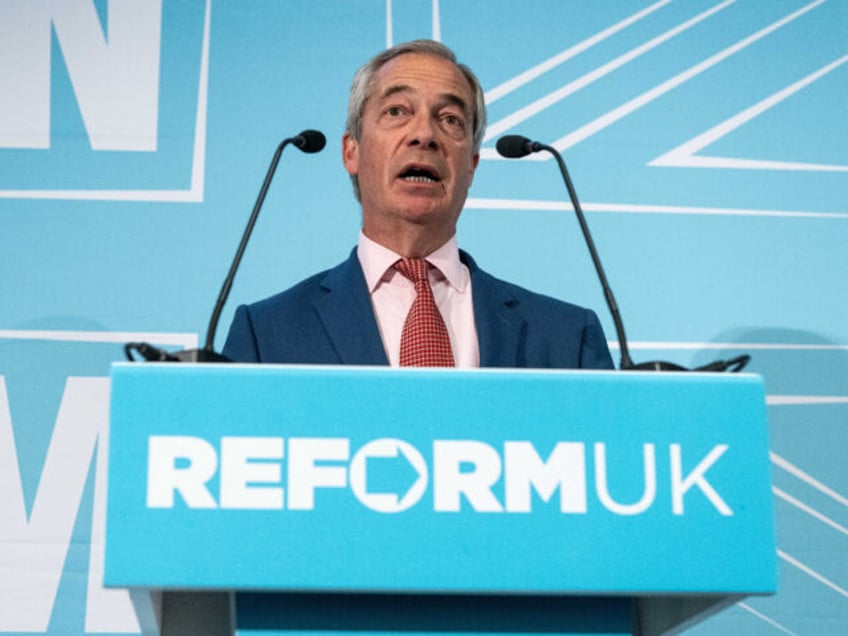 LONDON, UNITED KINGDOM - JUNE 10: Reform UK leader Nigel Farage speaks during a press conf