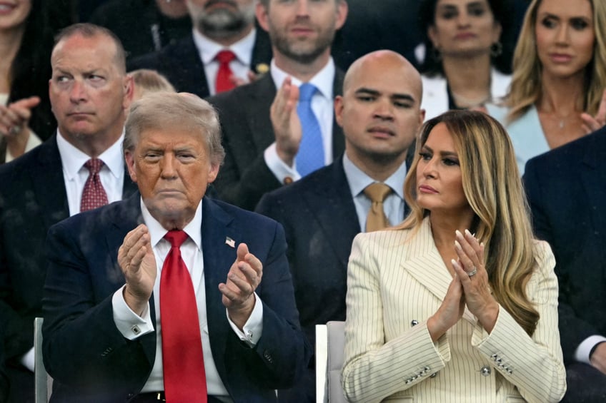 fashion notes first lady melania trump attends army parade in adam lippes suit christian louboutins