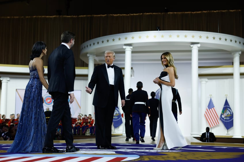 fashion notes melania trump attends inaugural ball in custom herve pierre evening gown