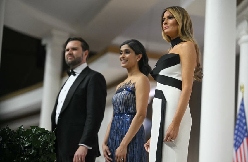 fashion notes melania trump attends inaugural ball in custom herve pierre evening gown