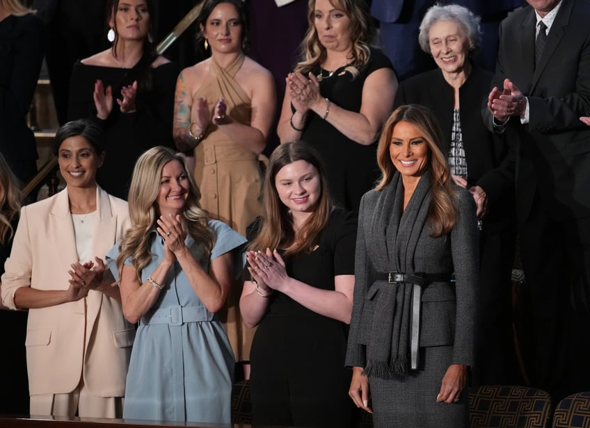 fashion notes melania trump attends state of the union in subtle dior tweed