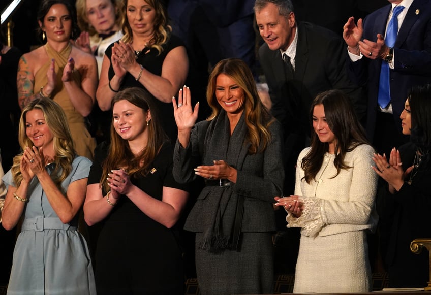 fashion notes melania trump attends state of the union in subtle dior tweed