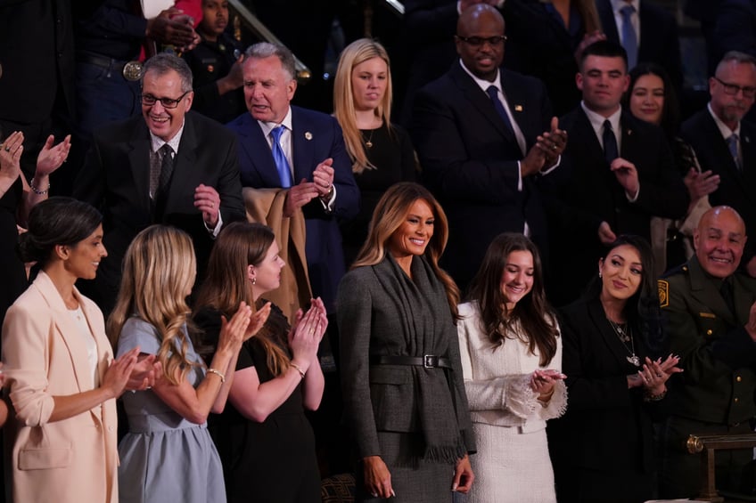 fashion notes melania trump attends state of the union in subtle dior tweed