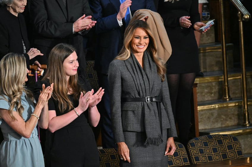 fashion notes melania trump attends state of the union in subtle dior tweed