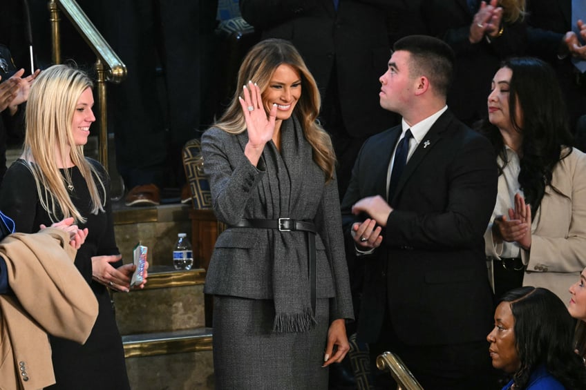 fashion notes melania trump attends state of the union in subtle dior tweed