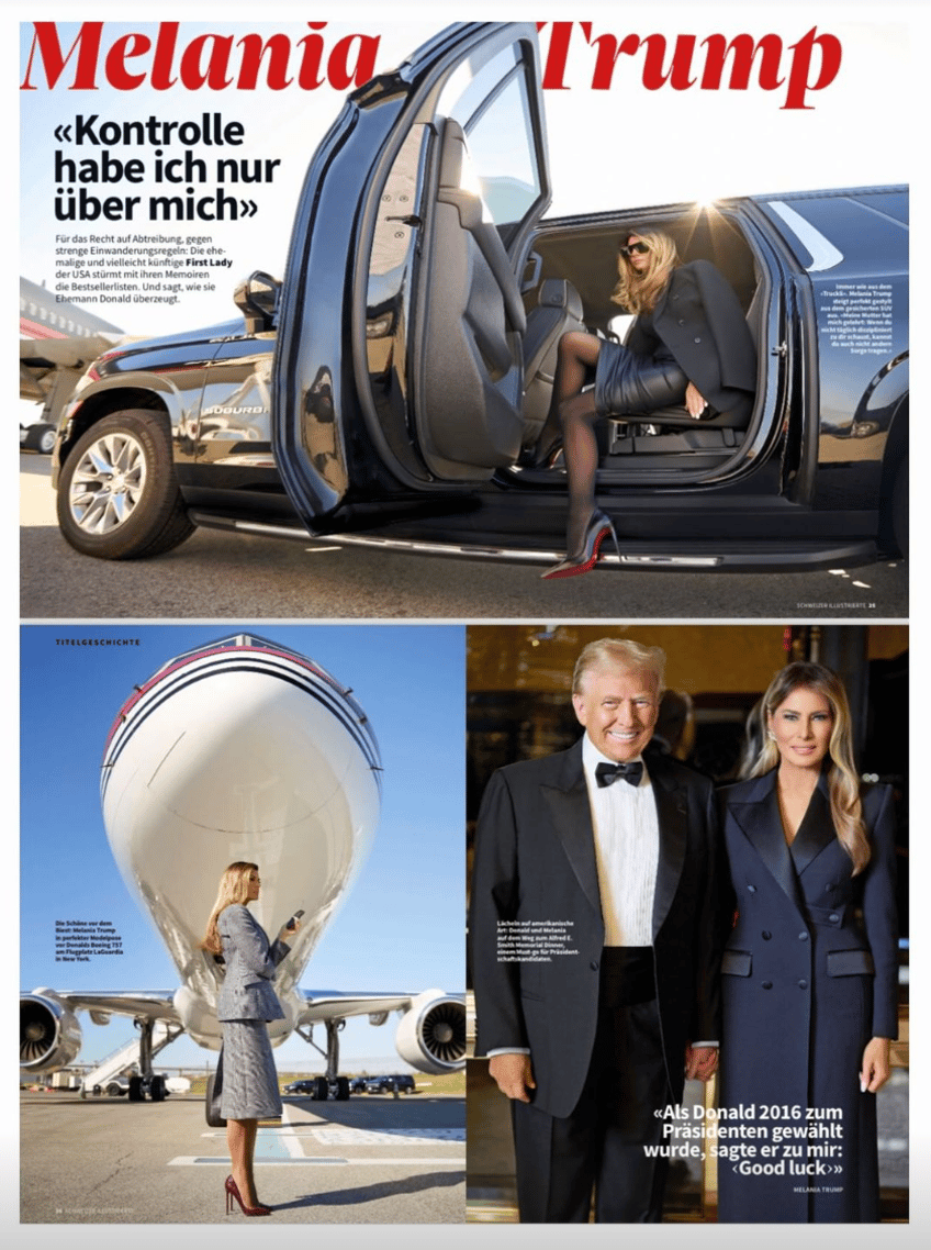 fashion notes melania trump graces cover of swiss mag in off the runway dolce gabbana