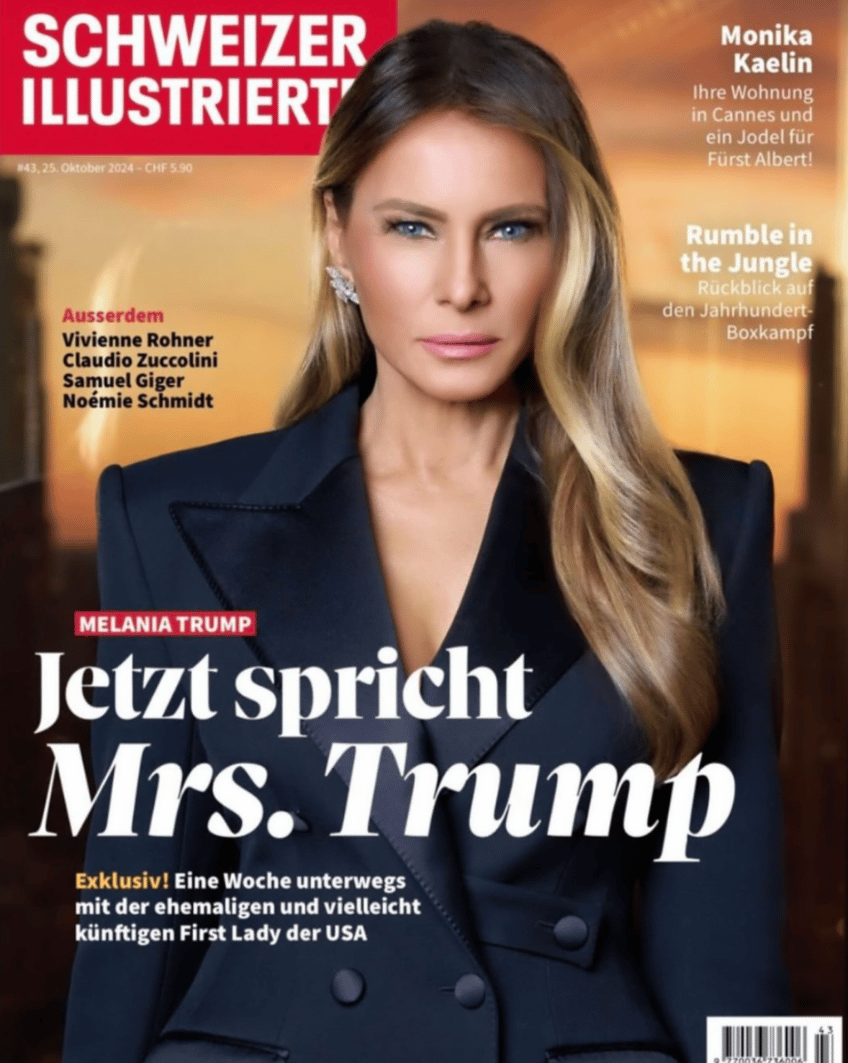 fashion notes melania trump graces cover of swiss mag in off the runway dolce gabbana