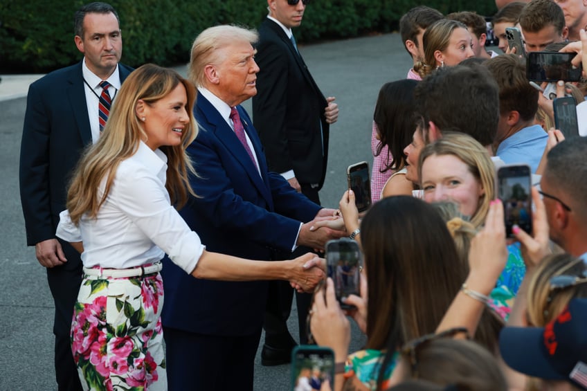fashion notes melania trump hosts white house picnic in fuchsia dolce gabbana