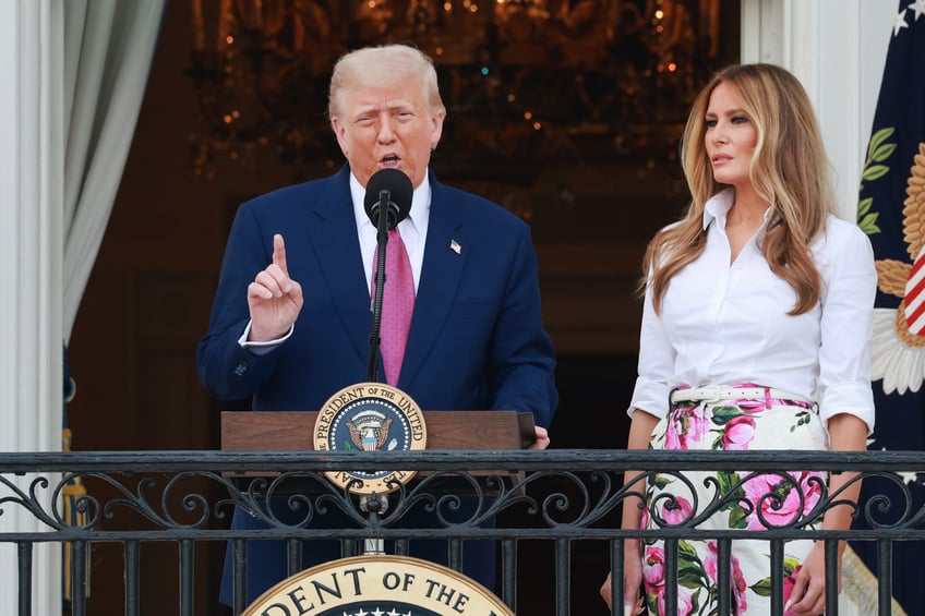 fashion notes melania trump hosts white house picnic in fuchsia dolce gabbana