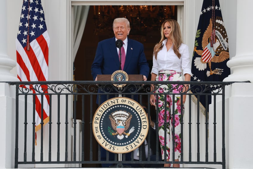 fashion notes melania trump hosts white house picnic in fuchsia dolce gabbana