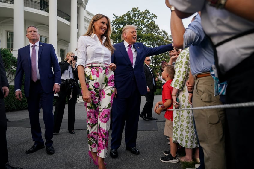 fashion notes melania trump hosts white house picnic in fuchsia dolce gabbana