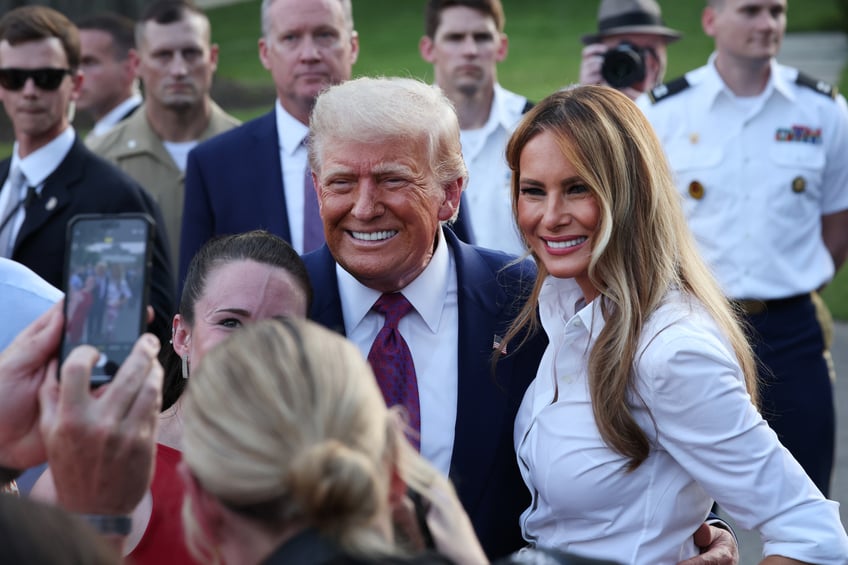 fashion notes melania trump hosts white house picnic in fuchsia dolce gabbana