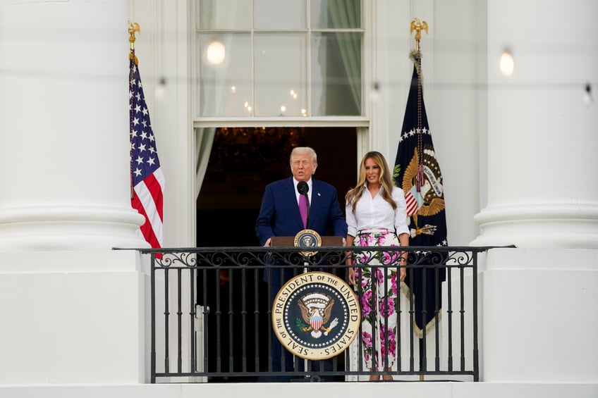 fashion notes melania trump hosts white house picnic in fuchsia dolce gabbana