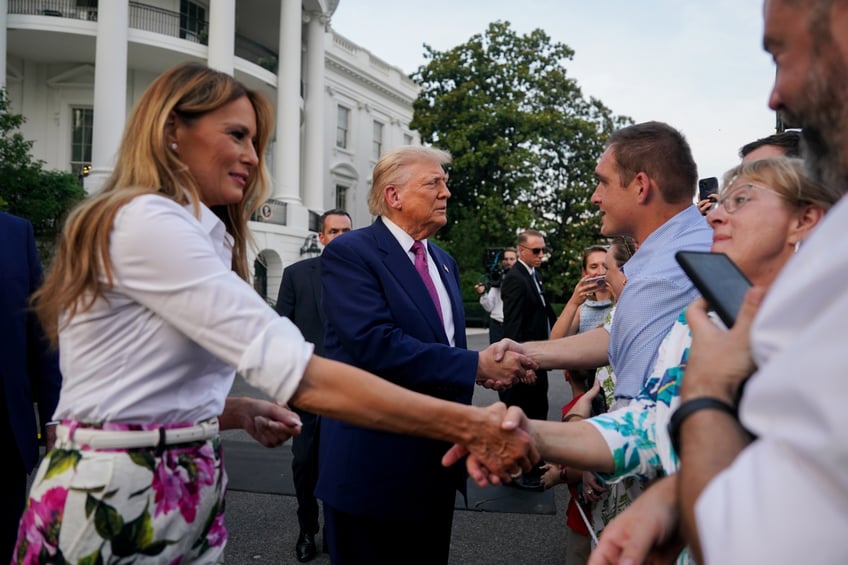 fashion notes melania trump hosts white house picnic in fuchsia dolce gabbana