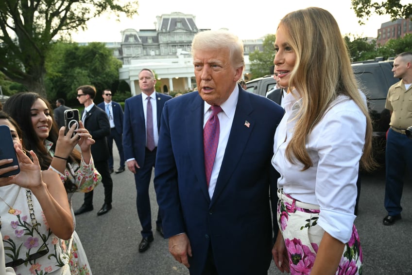 fashion notes melania trump hosts white house picnic in fuchsia dolce gabbana