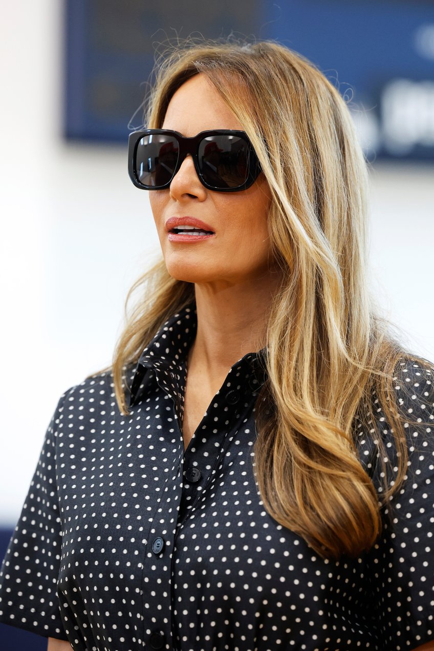 fashion notes melania trump is election day elegant in palm beach