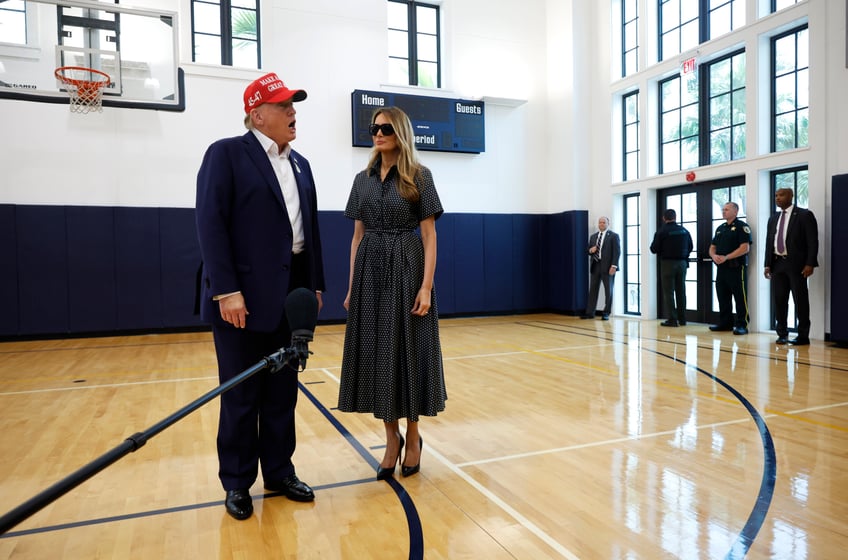 fashion notes melania trump is election day elegant in palm beach