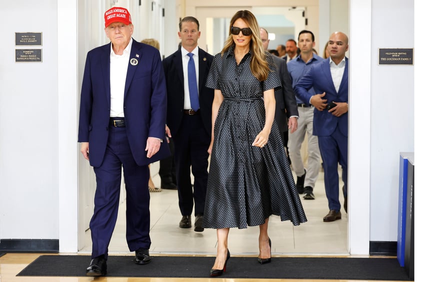 fashion notes melania trump is election day elegant in palm beach