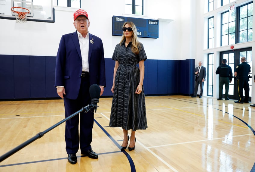 fashion notes melania trump is election day elegant in palm beach