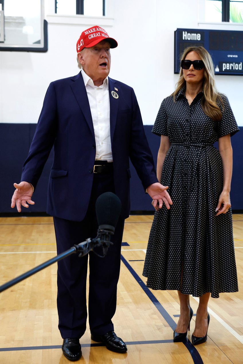 fashion notes melania trump is election day elegant in palm beach