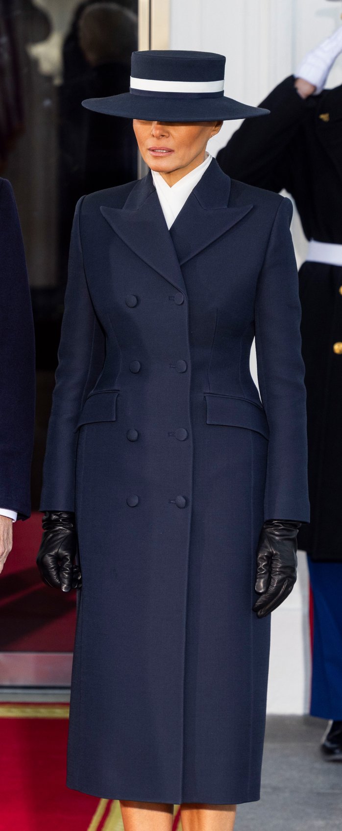 fashion notes melania trump is epitome of american luxury in adam lippes coat eric javits hat