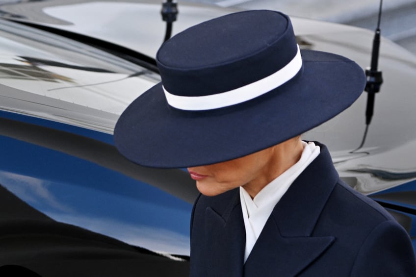 fashion notes melania trump is epitome of american luxury in adam lippes coat eric javits hat