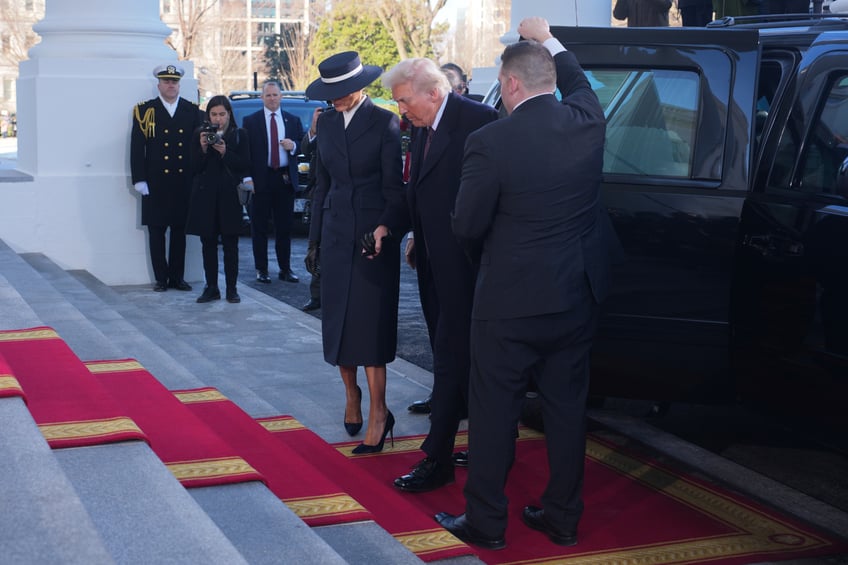 fashion notes melania trump is epitome of american luxury in adam lippes coat eric javits hat