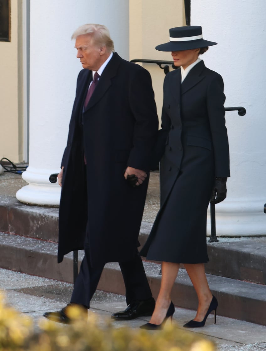 fashion notes melania trump is epitome of american luxury in adam lippes coat eric javits hat