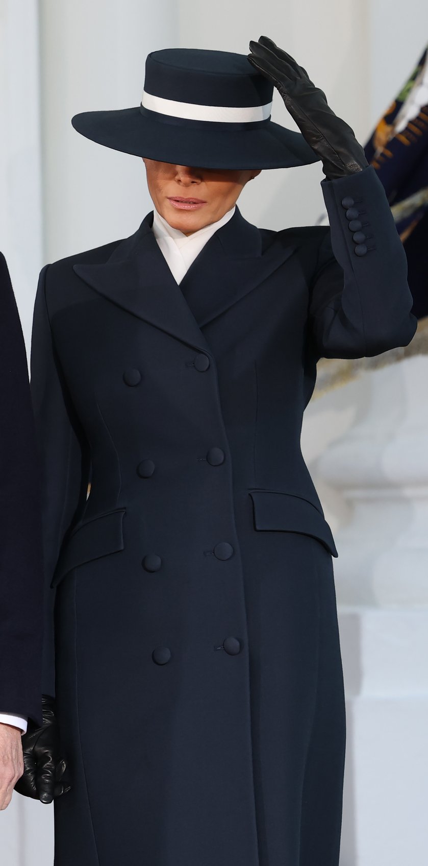 fashion notes melania trump is epitome of american luxury in adam lippes coat eric javits hat