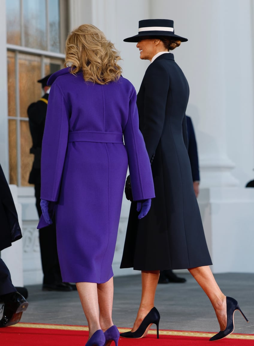 fashion notes melania trump is epitome of american luxury in adam lippes coat eric javits hat