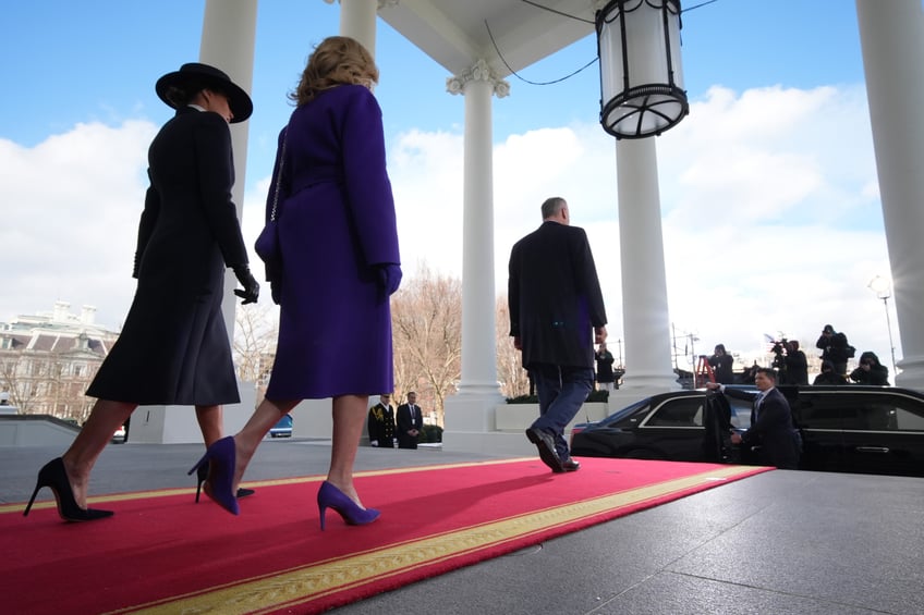 fashion notes melania trump is epitome of american luxury in adam lippes coat eric javits hat