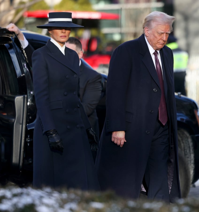 fashion notes melania trump is epitome of american luxury in adam lippes coat eric javits hat