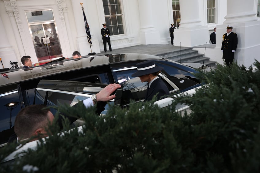 fashion notes melania trump is epitome of american luxury in adam lippes coat eric javits hat