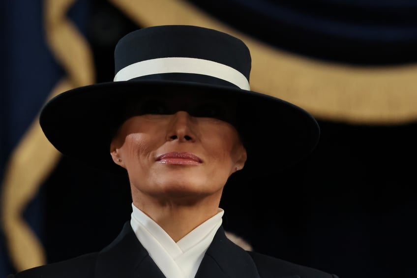 fashion notes melania trump is epitome of american luxury in adam lippes coat eric javits hat