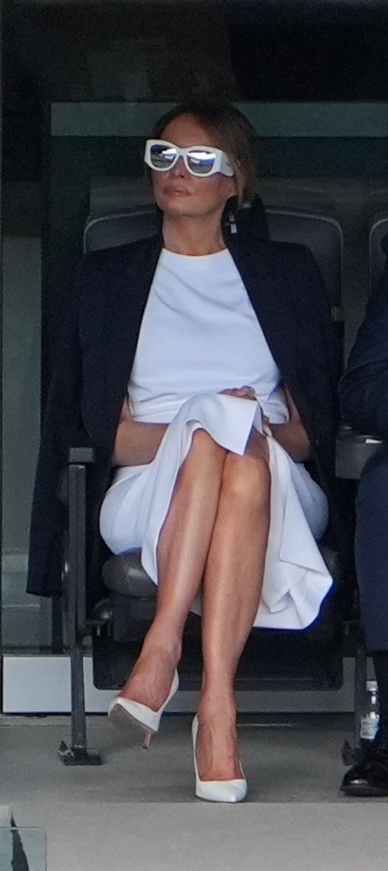 fashion notes melania trump is white hot in michael kors christian dior shades for fifa world cup