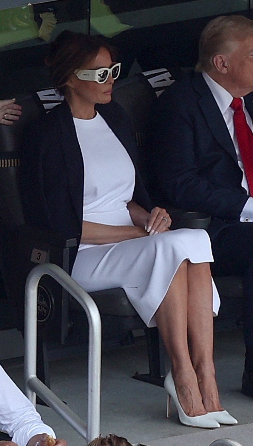 fashion notes melania trump is white hot in michael kors christian dior shades for fifa world cup