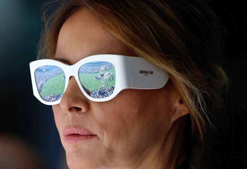 fashion notes melania trump is white hot in michael kors christian dior shades for fifa world cup