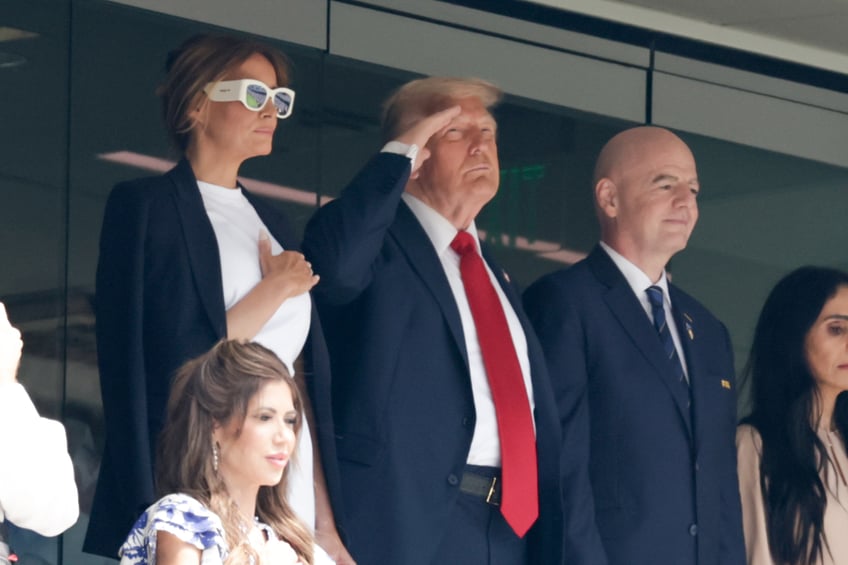 fashion notes melania trump is white hot in michael kors christian dior shades for fifa world cup