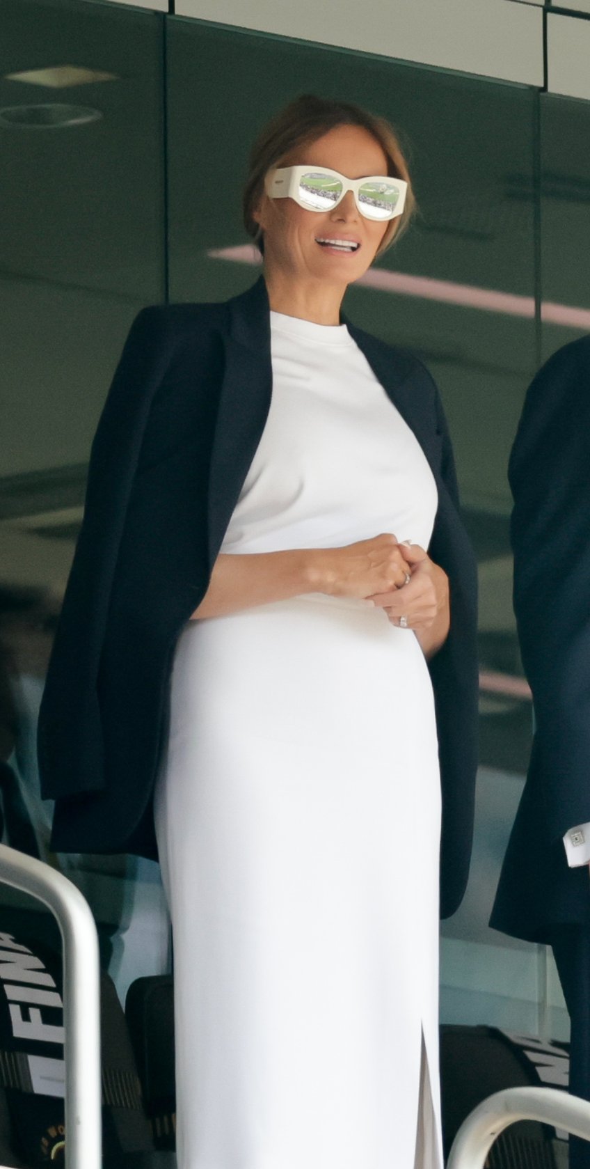 fashion notes melania trump is white hot in michael kors christian dior shades for fifa world cup