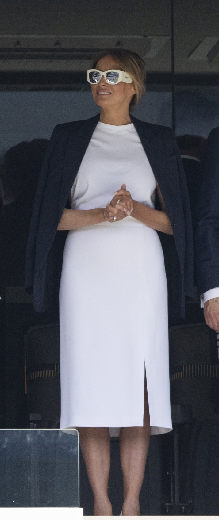 fashion notes melania trump is white hot in michael kors christian dior shades for fifa world cup