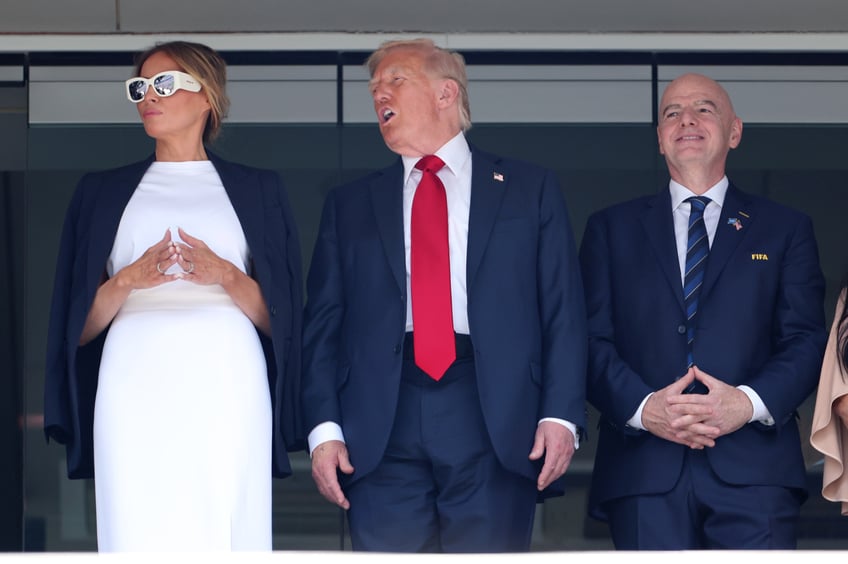 fashion notes melania trump is white hot in michael kors christian dior shades for fifa world cup