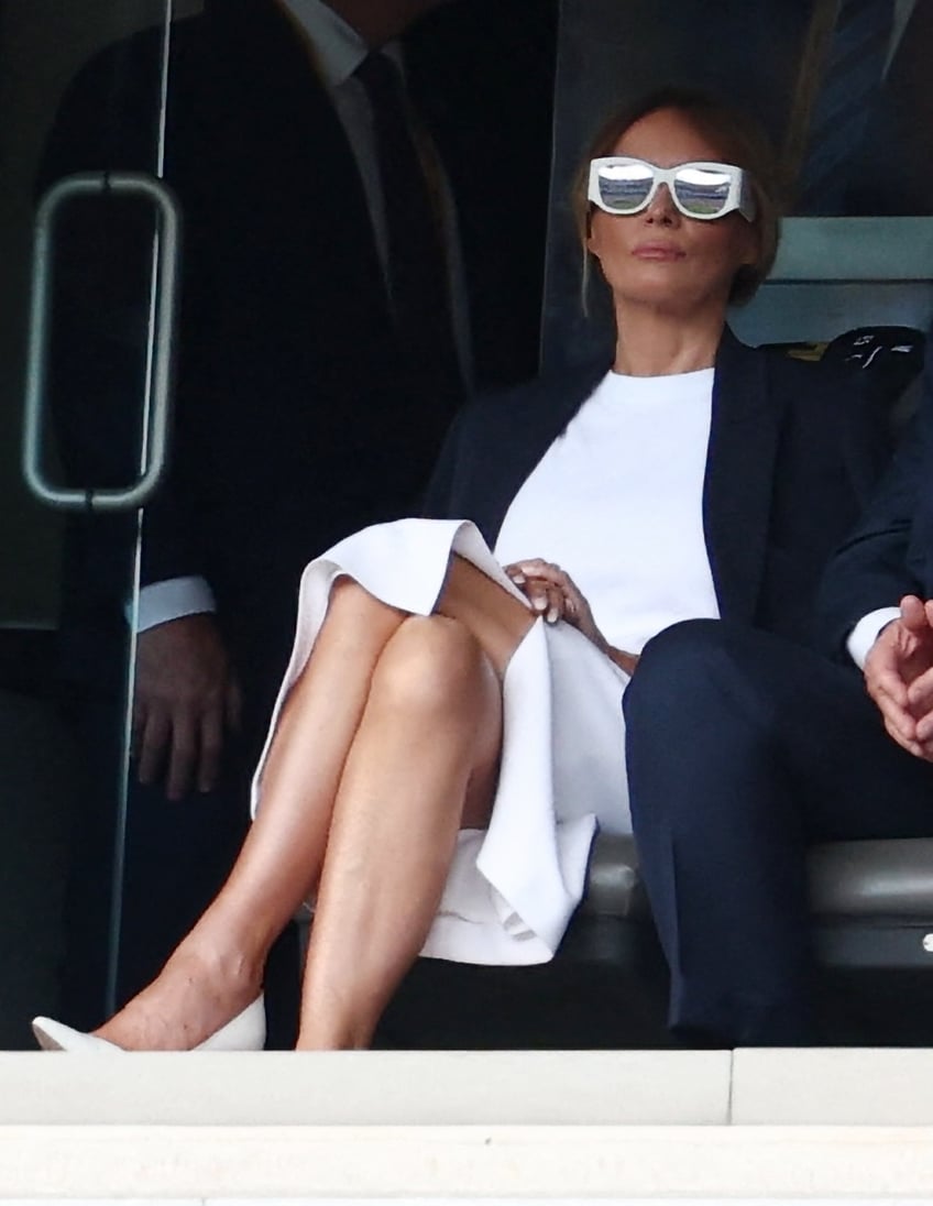 fashion notes melania trump is white hot in michael kors christian dior shades for fifa world cup
