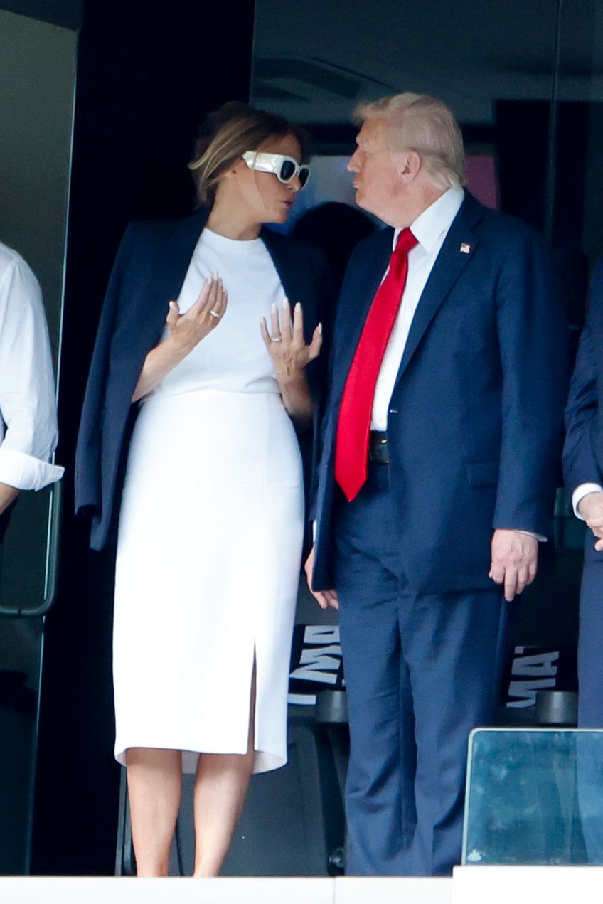 fashion notes melania trump is white hot in michael kors christian dior shades for fifa world cup