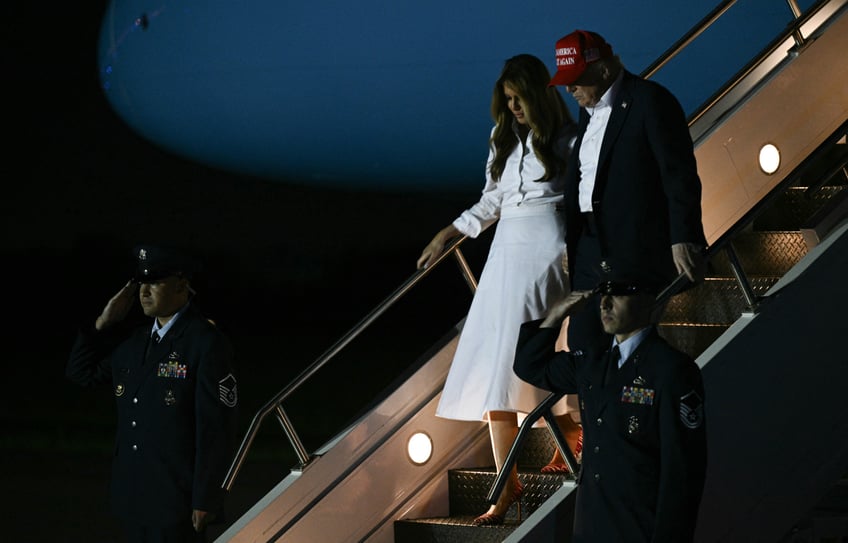 fashion notes melania trump spends 4th of july weekend in thom browne manolo blahniks