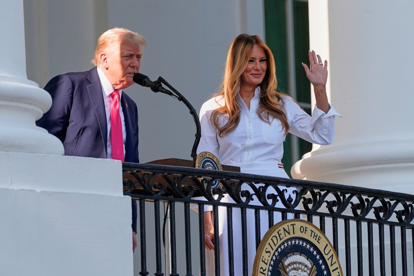 fashion notes melania trump spends 4th of july weekend in thom browne manolo blahniks
